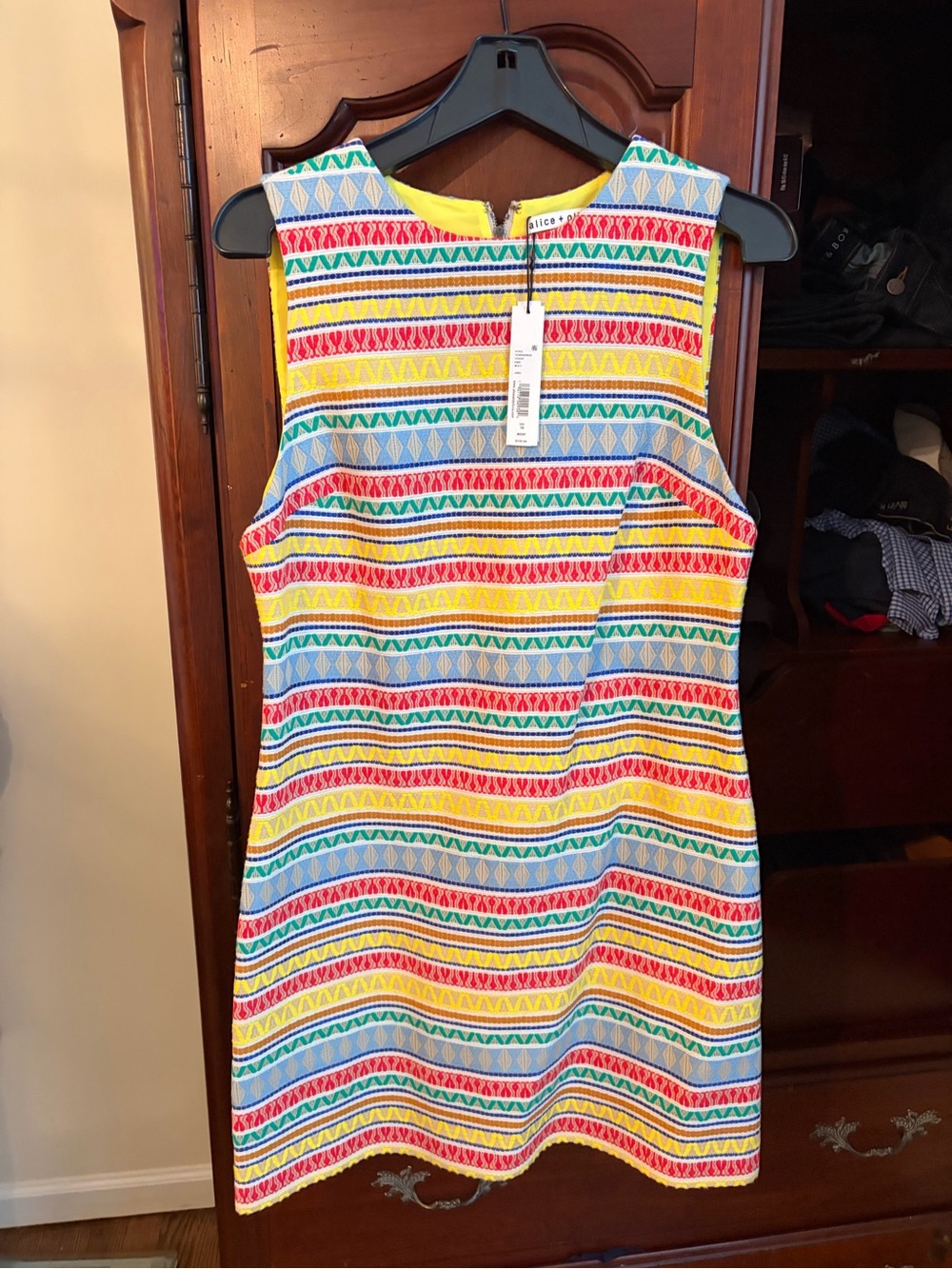 Alice + Olivia Multicolor Striped Sleeveless Mini Dress